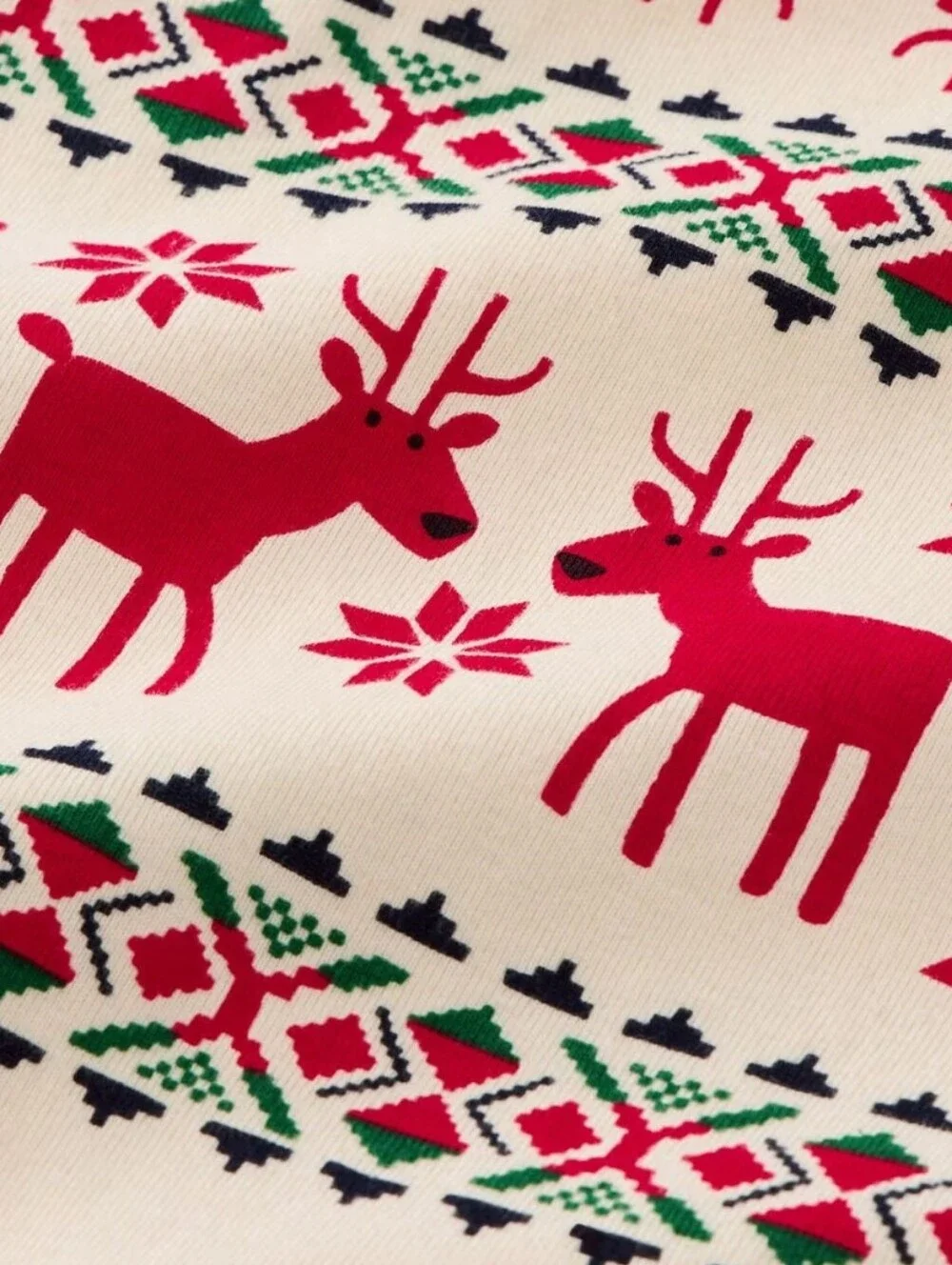 Hanna Andersson Dear Deer Long John Pajama Top Holiday Christmas Matching 10